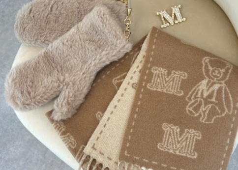 極美品】MaxMara マフラー テディベア レオパード柄 シルク混 私の冬