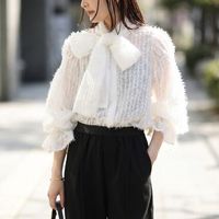 【時短コーデ】迷ったらセットアップ!ボウタイブラウス×ワイドパンツで作る、朝5分で完成する“デキる私”