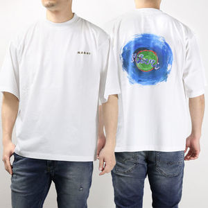 MARNI マルニ Tシャツ 半袖 クルーネック ロゴT 3Dロゴ コットン