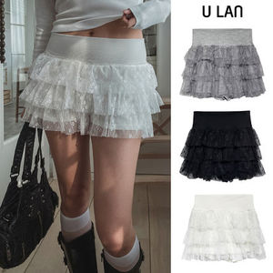 【U LAN】Lace Tiered Mini Skirt