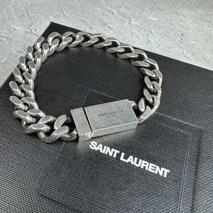 SAINT LAURENT メタル製カーブチェーンブレスレット
