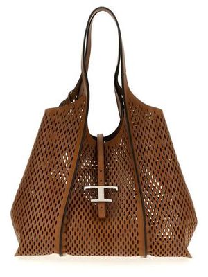 TOD'S T タイムレス レザー ショッピングバッグ ミディアム