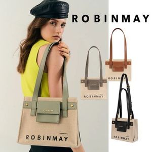 追跡有★ROBINMAY コインケース付 2WAY キャンバス トートバッグ