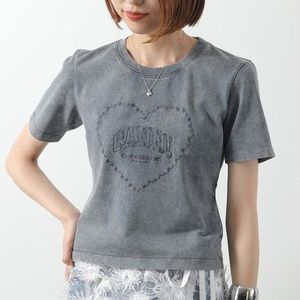 GANNI Tシャツ Heavy Cotton Jersey Heart Small T-Shirt T4254