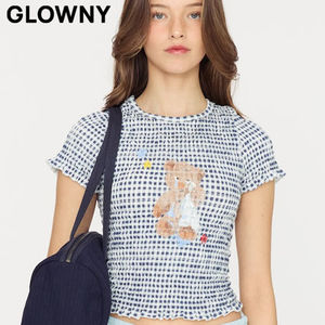 ★GLOWNY★CRYING BABY SMOKE TOP (NAVY)★正規品/韓国直送料込