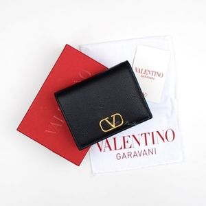関税送料込み-VALENTINO Vロゴ 折りたたみ財布 ウォレット