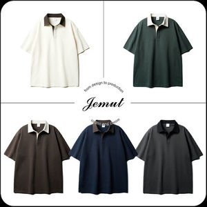 [JEMUT]★24SS★韓国人気★WORK OVERFIT COLLAR SHORT T-SHIRT