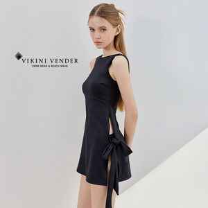 【Vikini Vender】レベッカサイドスリットツーピース水着 Black