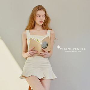 【Vikini Vender】レベランスシャーリングワンピース水着 CREAM