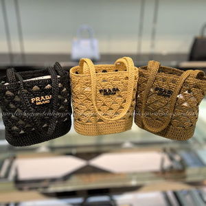 すぐ届く!PRADA ラフィア トートバッグ かごバッグ