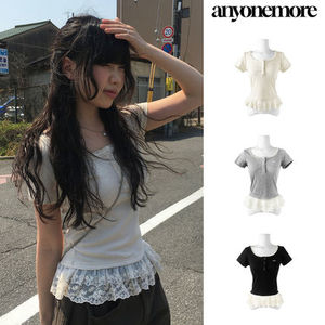 【Anyone more】Jame Frill Tiered Short Sleeve T-Shirt