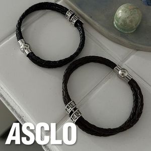 ASCLO Magnetic Leather Bracelet (2color)