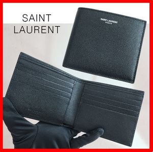 ★人気★【SAINT LAURENT】★Silver logo half wallet★財布★