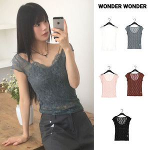 【WONDER WONDER】Nuvo See-through Lace Short Sleeve T-shirt