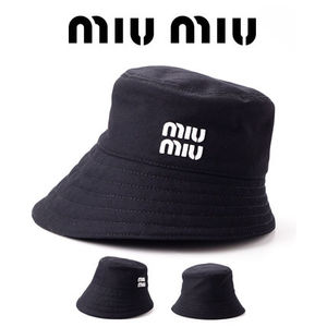 【国内発送】MIUMIU 5HC341 バケットハット ドリルハット ロゴ