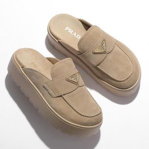 PRADA ミュール 1XZ778 054 スエード フラットフォーム