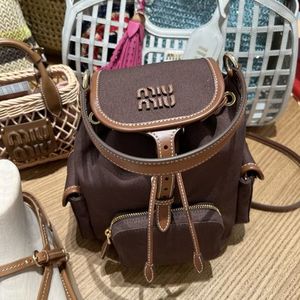 正規品★MiuMiu★ 5BZ043 キャンバスxレザー バックパック 3色