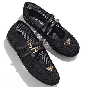 PRADA パンプス 1F915N 099 メッシュ バレリーナ