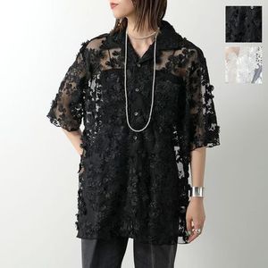 PROVOKE 半袖 シャツ tulle lace big shirt PV-030052