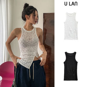 【U LAN】China lace hook slit sleeveless