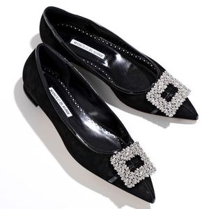 MANOLO BLAHNIK パンプス TUBERIANFLAT SUEDE DAIM 010
