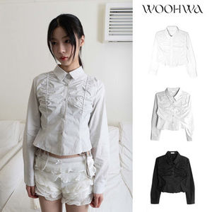 【WOOHWA】SHIRRING BASIC SHIRT