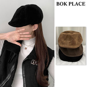【BOK PLACE】Hot Girl Plain Suede Simple Hunting Cap Hat