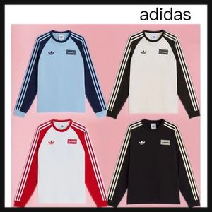 【adidas】× OASIS TOUR 3-STRIPES 長袖Tシャツ 綿 ロゴ 4色