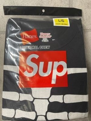23AW◆L 確保済 関税無 国内発Supreme Hanes Bones Thermal Crew