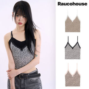 【Raucohouse】Fatale leopard cropped sleeveless top
