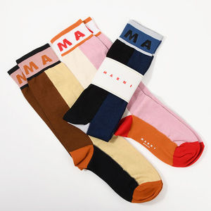 【国内即発】MARNI カラーブロック コットン製ソックス