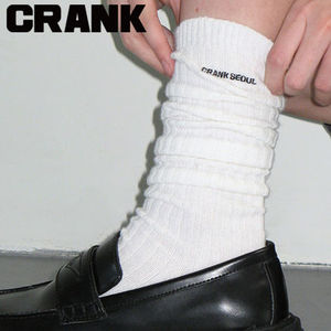 ★CRANK★LOGO CASHMERE KNEE SOCKS_WHITE★正規品/韓国直送料込