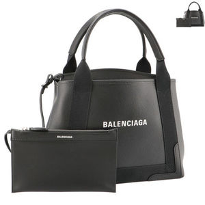 BALENCIAGA トートバッグ スモール レザー バッグ NAVY CABAS S