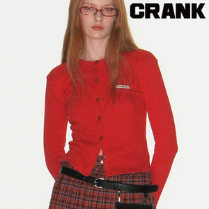 ★CRANK★KNIT STUD BUTTON CARDIGAN_RED★正規品/韓国直送料込