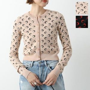 Marine Serre カーディガン Moon Jacquard Knit Fitted Cardigan