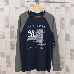 NEW ERA ニューエラ ラグラン切替クルーネックロングTシャツ