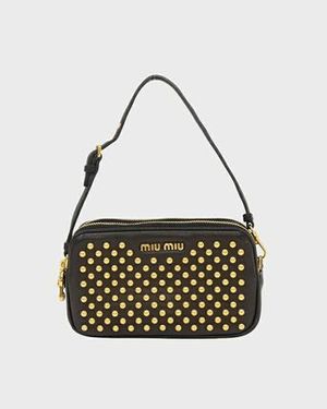 miu miu スタッズレザーミニハンドバッグ