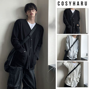 【COSYHARU】 Cotton waffle pocket cardigan