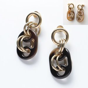 HERMES ピアス 057080FD バッファローホーン メタル