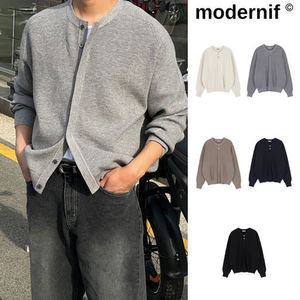 【MODERNIF】Hidden Button Round Cardigan