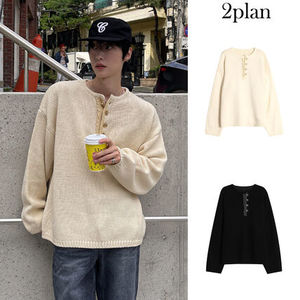 【2plan】Roark Henley Neck Over Knit