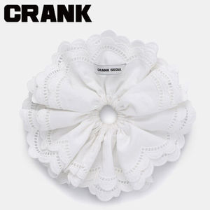 ★CRANK★COTTON FRILL BIG SCRUNCHY_WHITE★正規品/直送料込