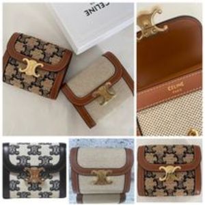 CELINE【入手困難】テキスタイル★TRIOMPHE SMALL FLAP WALLET★