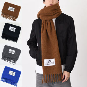 【国内即発】MARNI ブラッシュドアルパカ製 ロゴパッチスカーフ