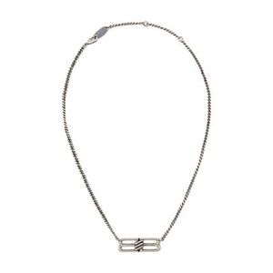 BB Icon Necklace - Balenciaga - Brass - Antique Silver