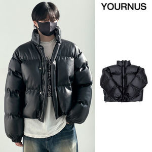 【YOURNUS】High Neck Leather Crop Padding