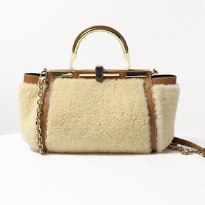 ZANCHETTI ショルダーバッグ ハンドバッグ クラッチ ファー 本革