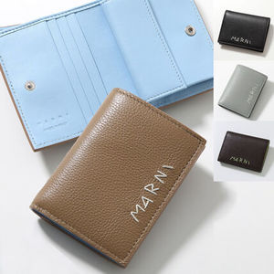 MARNI 二つ折り財布 PFMI0098U0 P6533 レザー ロゴ刺繍