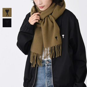 【国内即発】AMI PARIS Ami De Coeur ウール フリンジ スカーフ