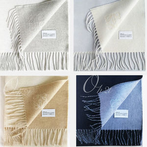 直営店買付 LOEWE  バイカラー スカーフ (ウール&カシミヤ)